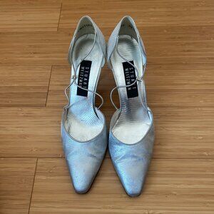 Stuart Weitzman Women's Sz. 7 1/2 silver dress shoes